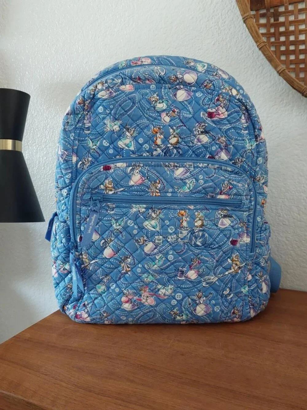 Vera Bradley Disney Campus Backpack featuring a quilted Cinderella Paisley Frien